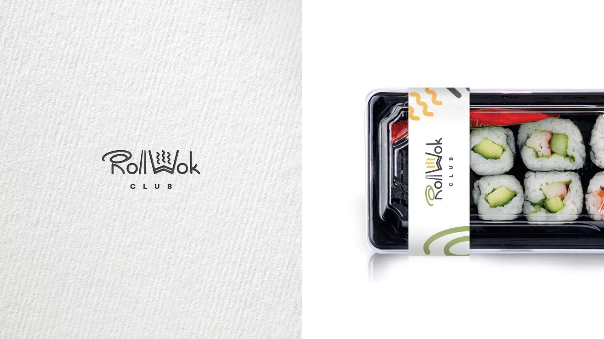 Разработка логотипа и фирменного стиля суши-бара «Roll Wok Club» в Кандалакше